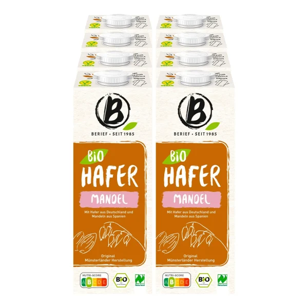 Berief Bio Hafer Mandel Drink 1 Liter, 8er Pack 1