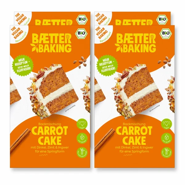 Baetter GmbH Baetter Baking Bio-Backmischung Carrot Cake, 4er Pack 1